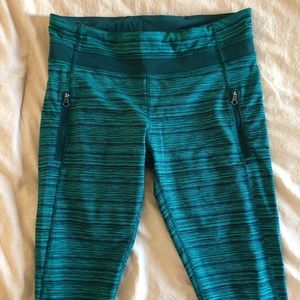Green and black striped lululemon leggings!